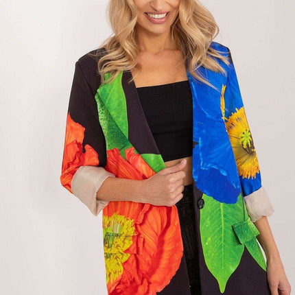 Italy Moda Floral Print Jacket For Women Casual Chic