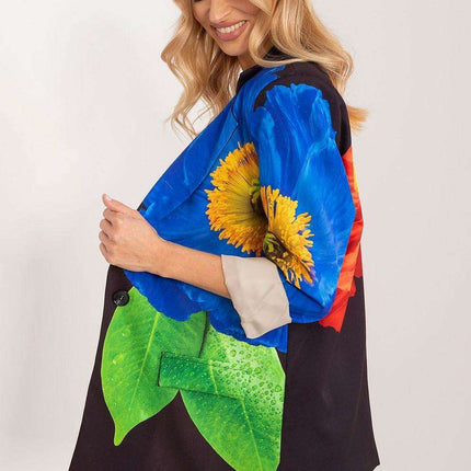 Italy Moda Floral Print Jacket For Women Casual Chic