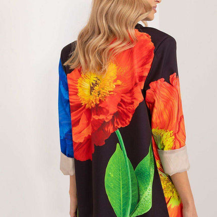 Italy Moda Floral Print Jacket For Women Casual Chic