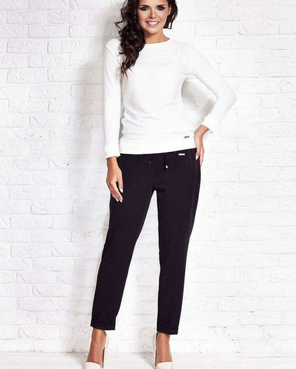 Elegant Ribbed Knit Blouse - Size 40 - Model 45795 by Awama