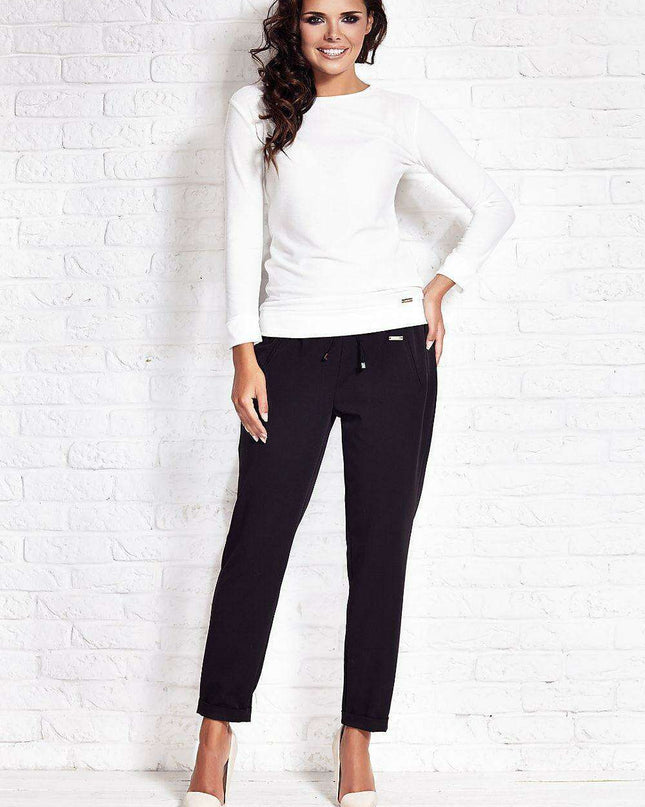 Elegant Ribbed Knit Blouse - Size 40 - Model 45795 by Awama