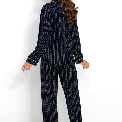 Chic Navy Dot Sleepwear Ensemble