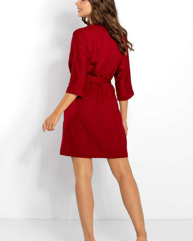 Chic Lace-Embellished Three-Quarter Sleeve Robe