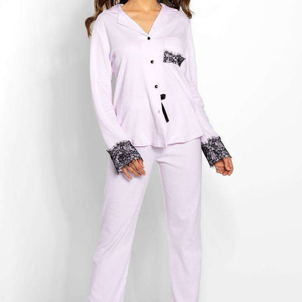 Elegant Lace Pajama Set with Delightful Bow Details for Women