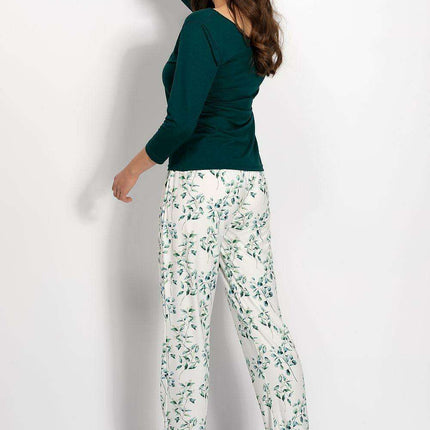 Elegant Floral Viscose Pajama Ensemble