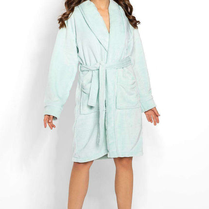 Luxe Women's Soft Polyester Bathrobe with Chic Pockets & Adjustable Tie