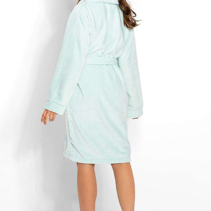 Luxe Women's Soft Polyester Bathrobe with Chic Pockets & Adjustable Tie