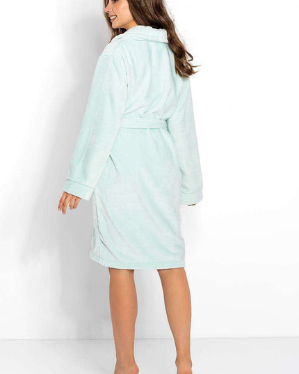 Luxe Women's Soft Polyester Bathrobe with Chic Pockets & Adjustable Tie