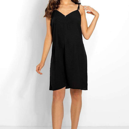 Elegant Nightgown with Tied Straps and Chic Neckline