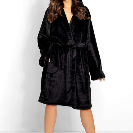 Cozy Cat-Themed Plush Hooded Bathrobe - Indulge in Comfort