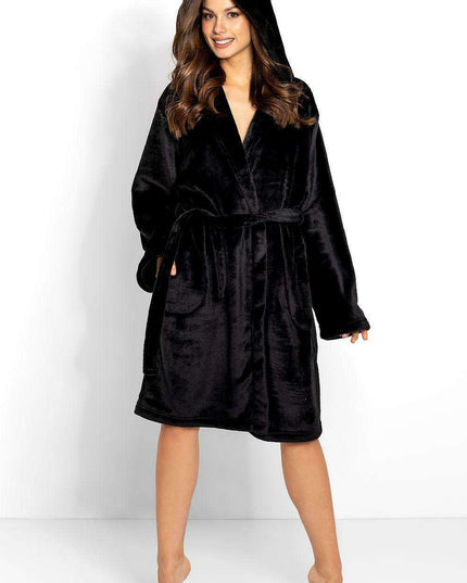 Cozy Cat-Themed Plush Hooded Bathrobe - Indulge in Comfort