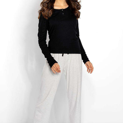 Chic Black and Ecru Women's Lounge Set