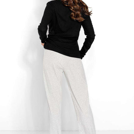 Chic Black and Ecru Women's Lounge Set