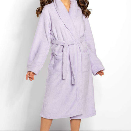 Chic Paloma Lavender Luxury Bathrobe with Elegant Accents
