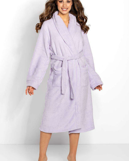 Chic Paloma Lavender Luxury Bathrobe with Elegant Accents