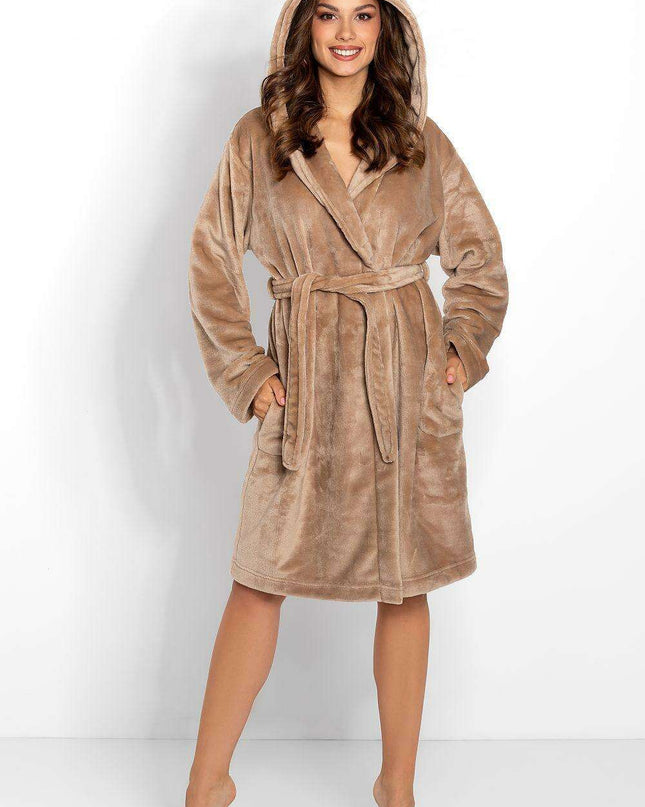 Cozy Chic Women's Hooded Bathrobe with Practical Pockets