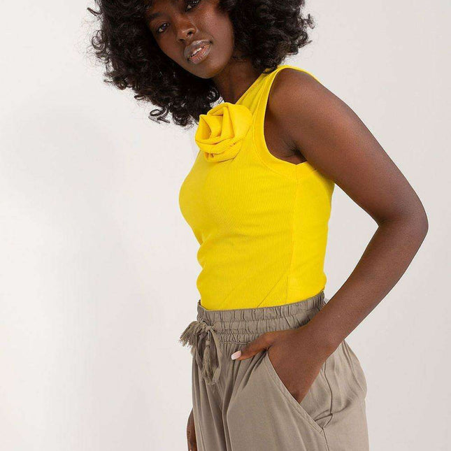 Chic Floral Embellished Sleeveless Blouse Lightweight