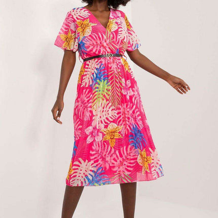 Chic Pleated Midi Dress For Effortless Elegance Everyday