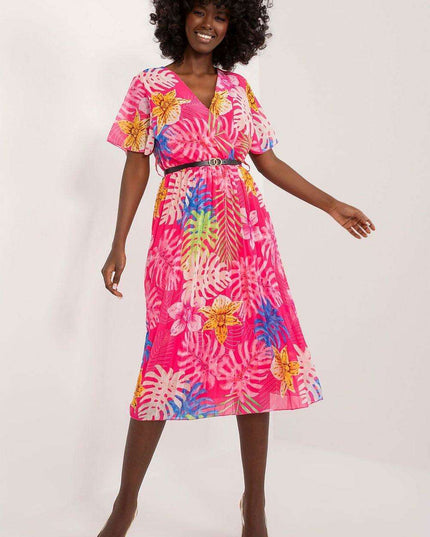 Chic Pleated Midi Dress For Effortless Elegance Everyday