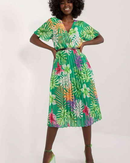 Chic Pleated Midi Dress For Effortless Elegance Everyday