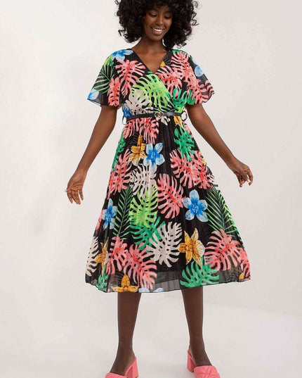 Chic Pleated Midi Dress For Effortless Elegance Everyday