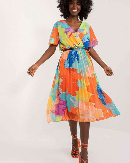 Chic Pleated Midi Dress For Effortless Elegance Everyday