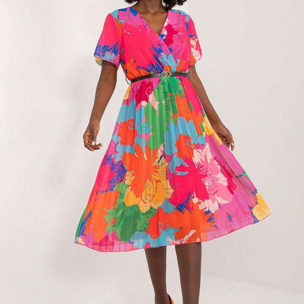 Chic Pleated Midi Dress For Effortless Elegance Everyday