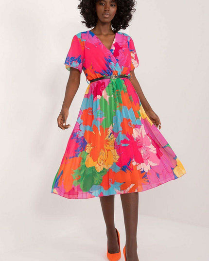 Chic Pleated Midi Dress For Effortless Elegance Everyday