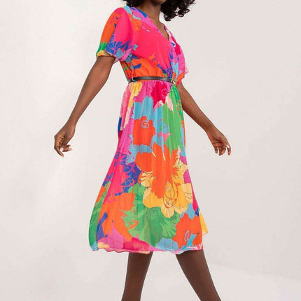 Chic Pleated Midi Dress For Effortless Elegance Everyday