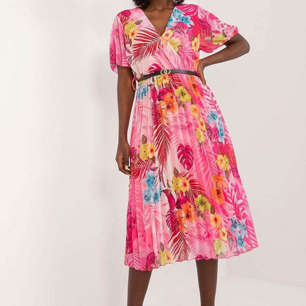 Chic Pleated Midi Dress For Effortless Elegance Everyday