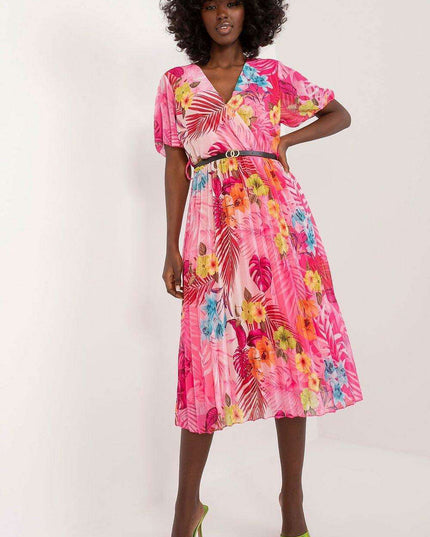 Chic Pleated Midi Dress For Effortless Elegance Everyday