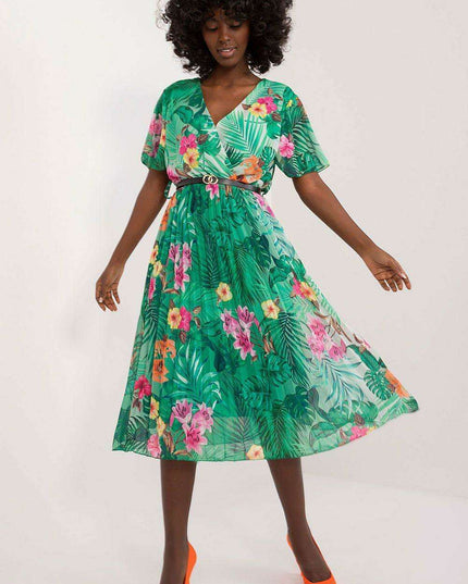 Chic Pleated Midi Dress For Effortless Elegance Everyday