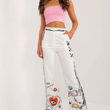 Vibrant Print Wide Leg Trousers For Women By Italy Moda