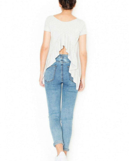 Chic Ruffled Backless Blouse by Blouse Katrus