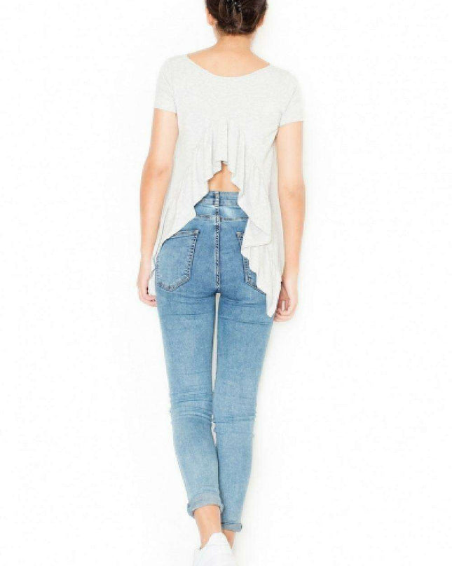 Chic Ruffled Backless Blouse by Blouse Katrus