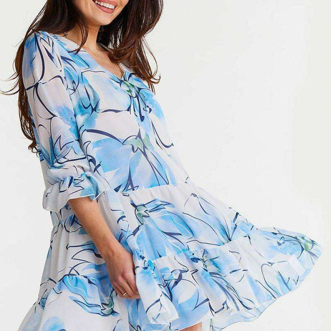 Chic Ruffled Chiffon Day Dress