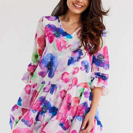 Chic Ruffled Chiffon Day Dress