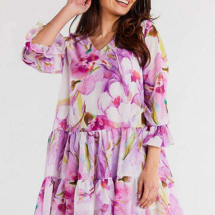 Chic Ruffled Chiffon Day Dress