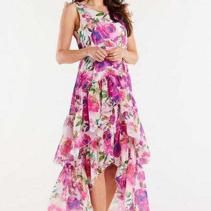 Ruffled Chiffon Daytime Elegance Dress