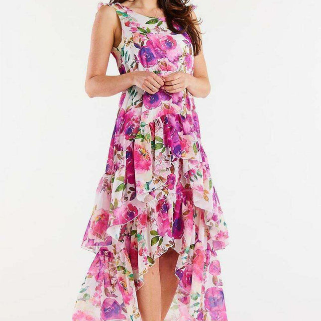 Ruffled Chiffon Daytime Elegance Dress