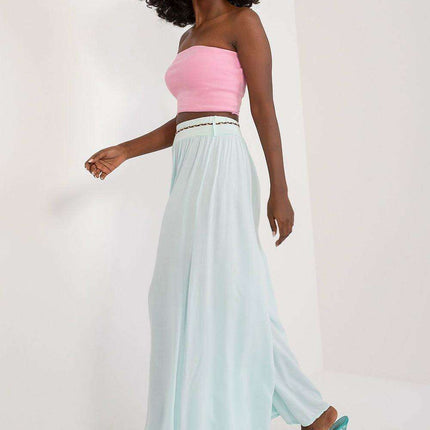 Sophisticated Viscose High-Waisted Wide Leg Trousers with Stylish Tie Belt