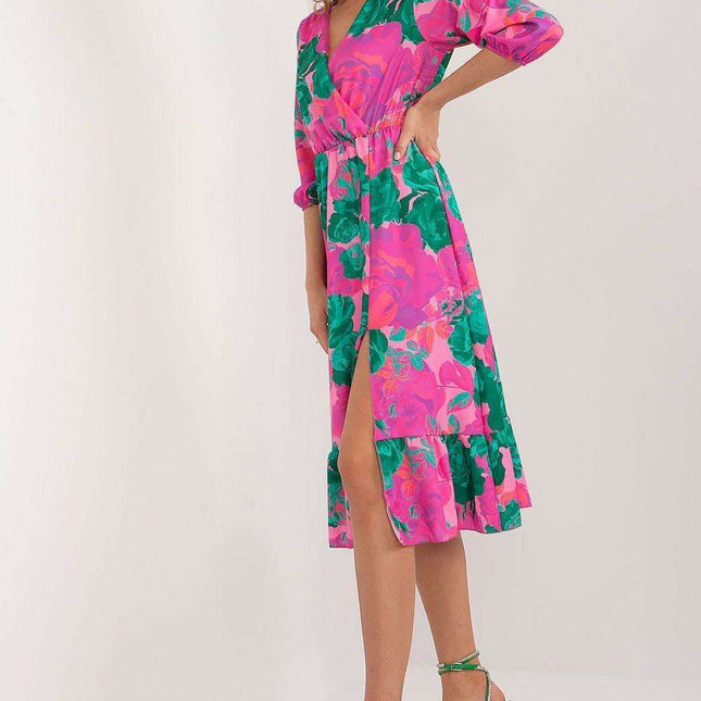 Vibrant Parisian Summer Midi Dress For Women Casual Daywear