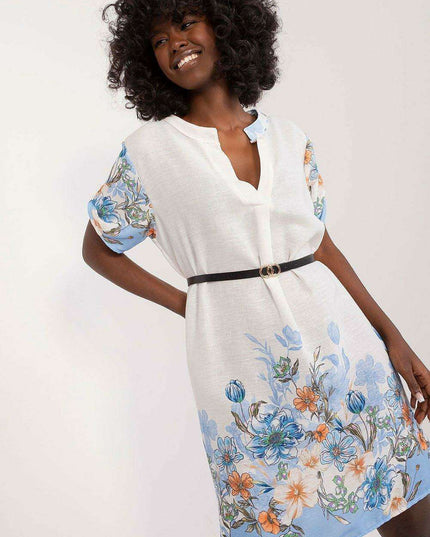 Italy Moda Floral Heart Neckline Elegant Summer Daydress