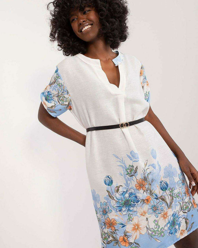 Italy Moda Floral Heart Neckline Elegant Summer Daydress