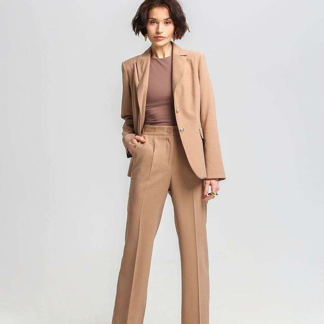 Elegant Silk-Viscose Blend Lapel Jacket - Perfect for Every Event