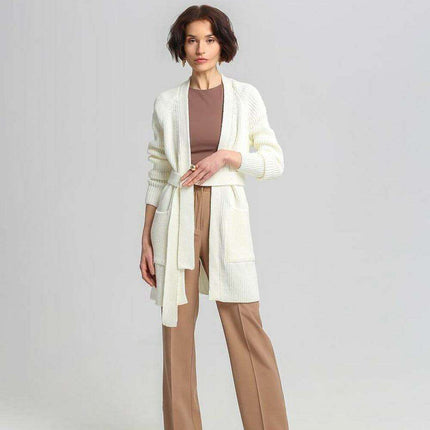 Chic Ribbed Knit Tie-Belt Cardigan