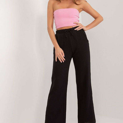 Elegant High-Waisted Muslin Cotton Trousers for Women