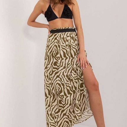 Savannah Style Viscose Animal Print Maxi Skirt by Sublevel
