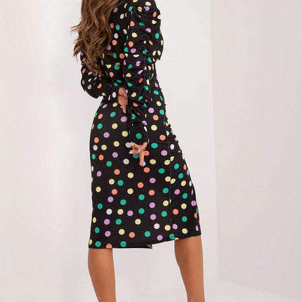 Elegant Polka Dot Midi Pencil Dress For Timeless Style