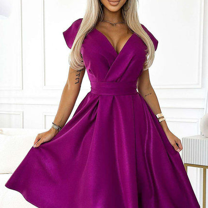 Fuchsia Brocade Scarlett Evening Gown by Numoco